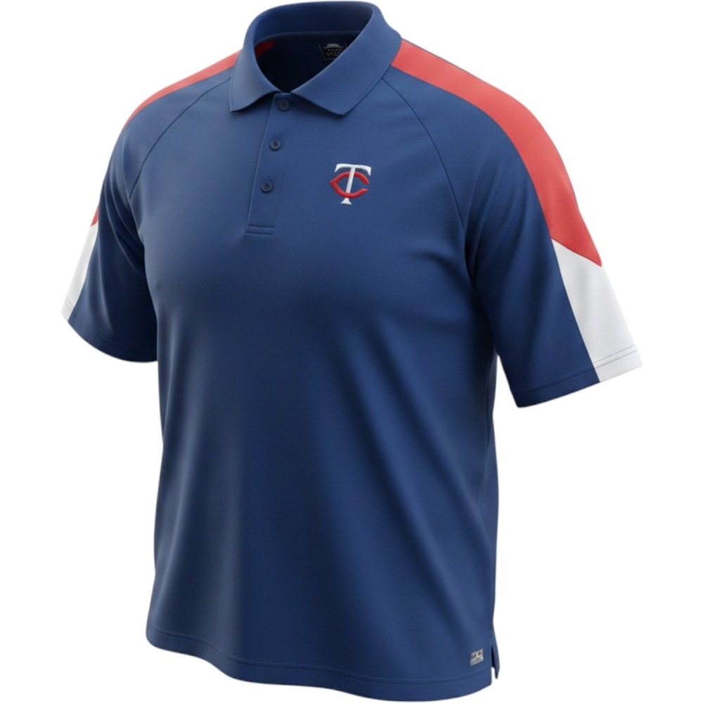 MLB Minnesota Twins Polo Shirt Mens 2XL Blue TX3 Cool Performance Embroidered TC